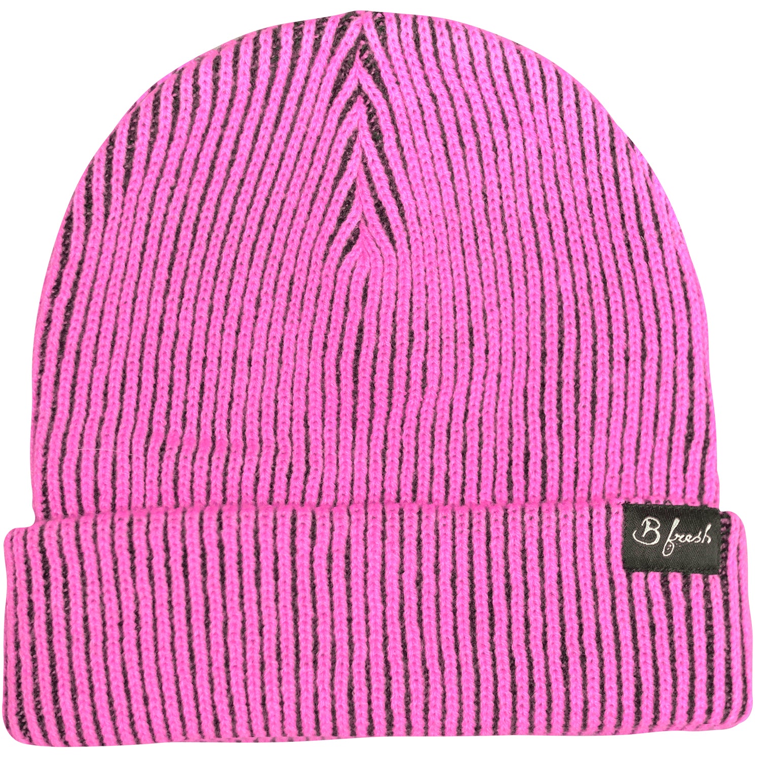 The Mickey Pink Two Toned 80s 90s Retro Stocking Cap Beanie Winter Hat. B Fresh Gear.