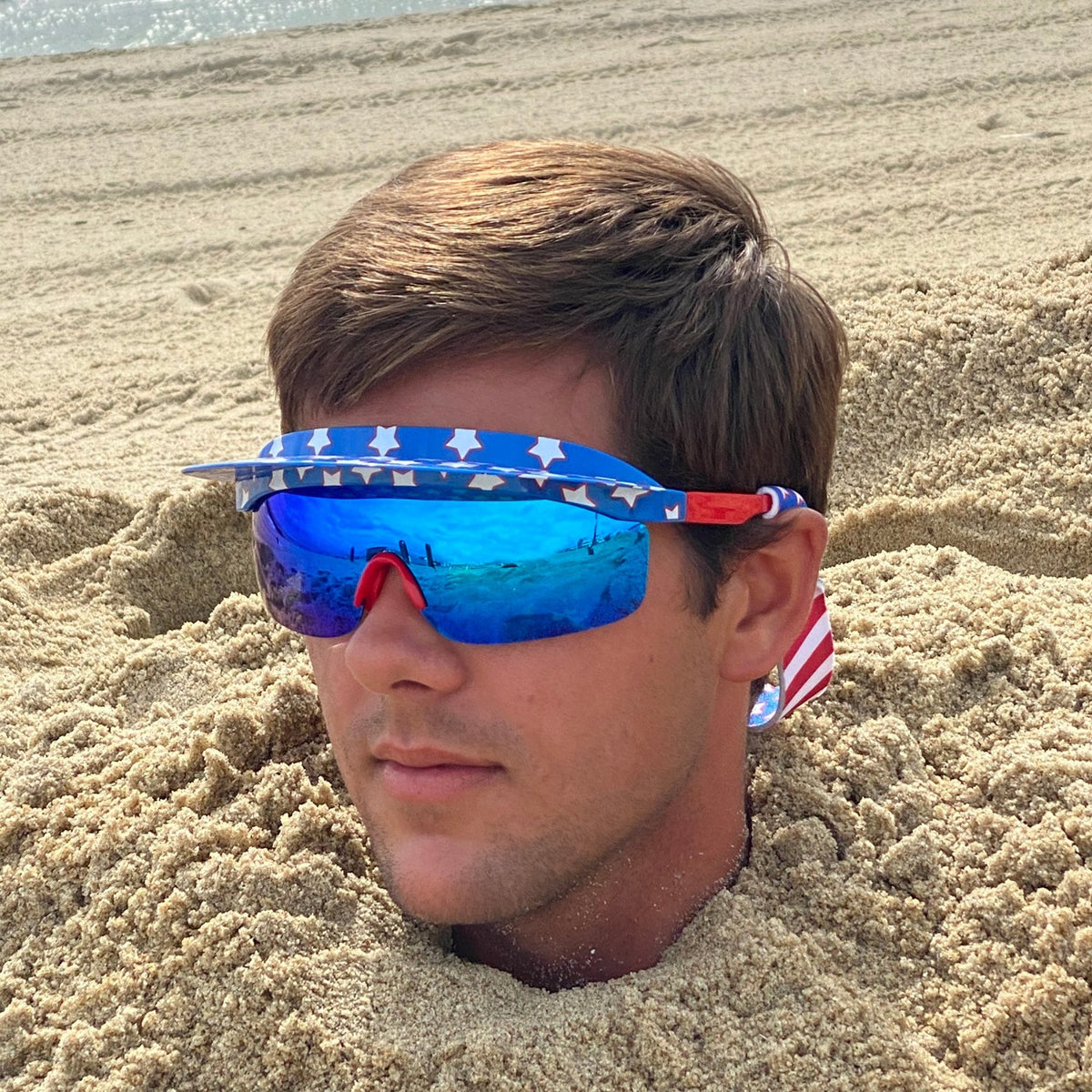 Presidential Party Visor Shades - Star Spangled Drip