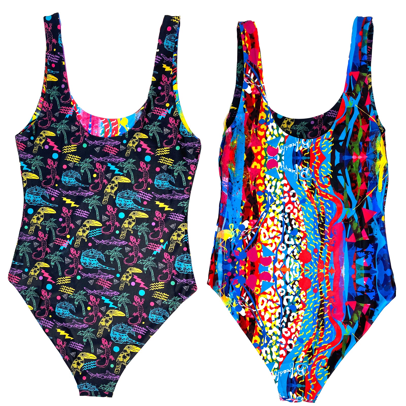 Retro Beach - Reversible Swimwear