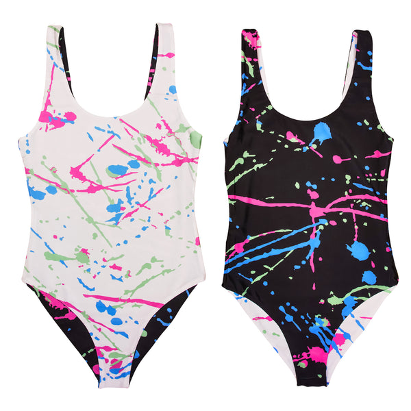 90s Splatter - Reversible Swimwear