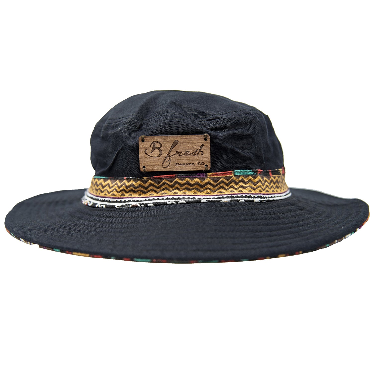 Tribe Called B Fresh Safari Style Bucket Hat. Aztec Southwestern Vintage Design Brim. B Fresh Gear.