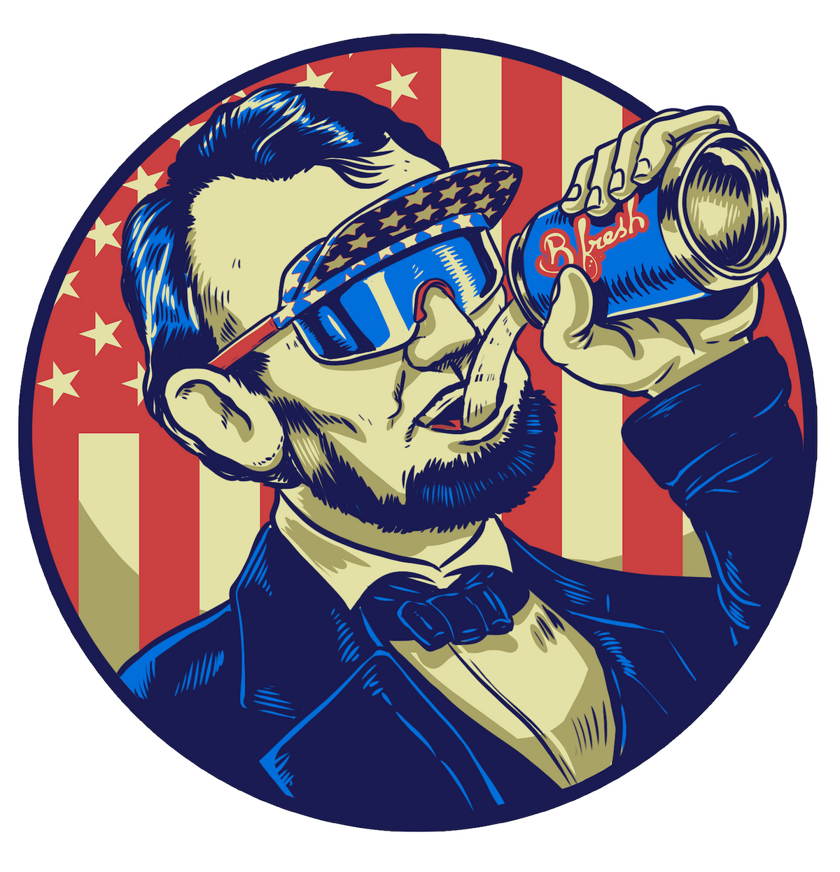 Abe Drinkin' - Sticker - B Fresh Gear