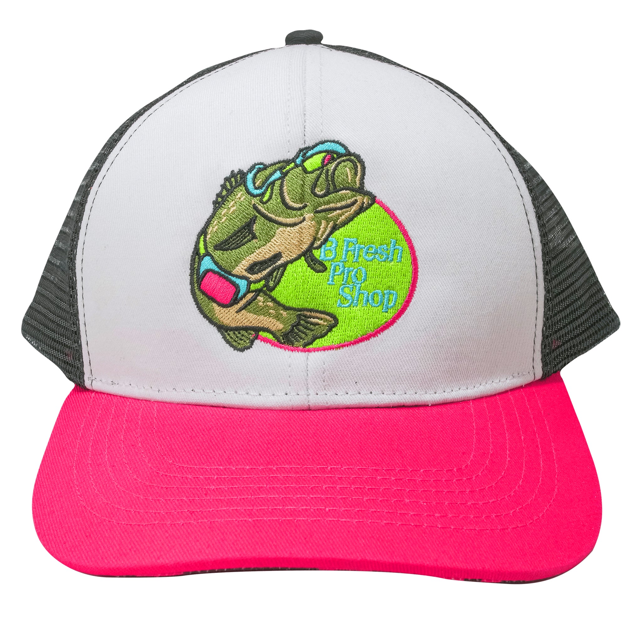 Fresh Pro Shop Pink Bill Mesh Trucker Style Hat Fishing Outdoors. B Fresh Gear.