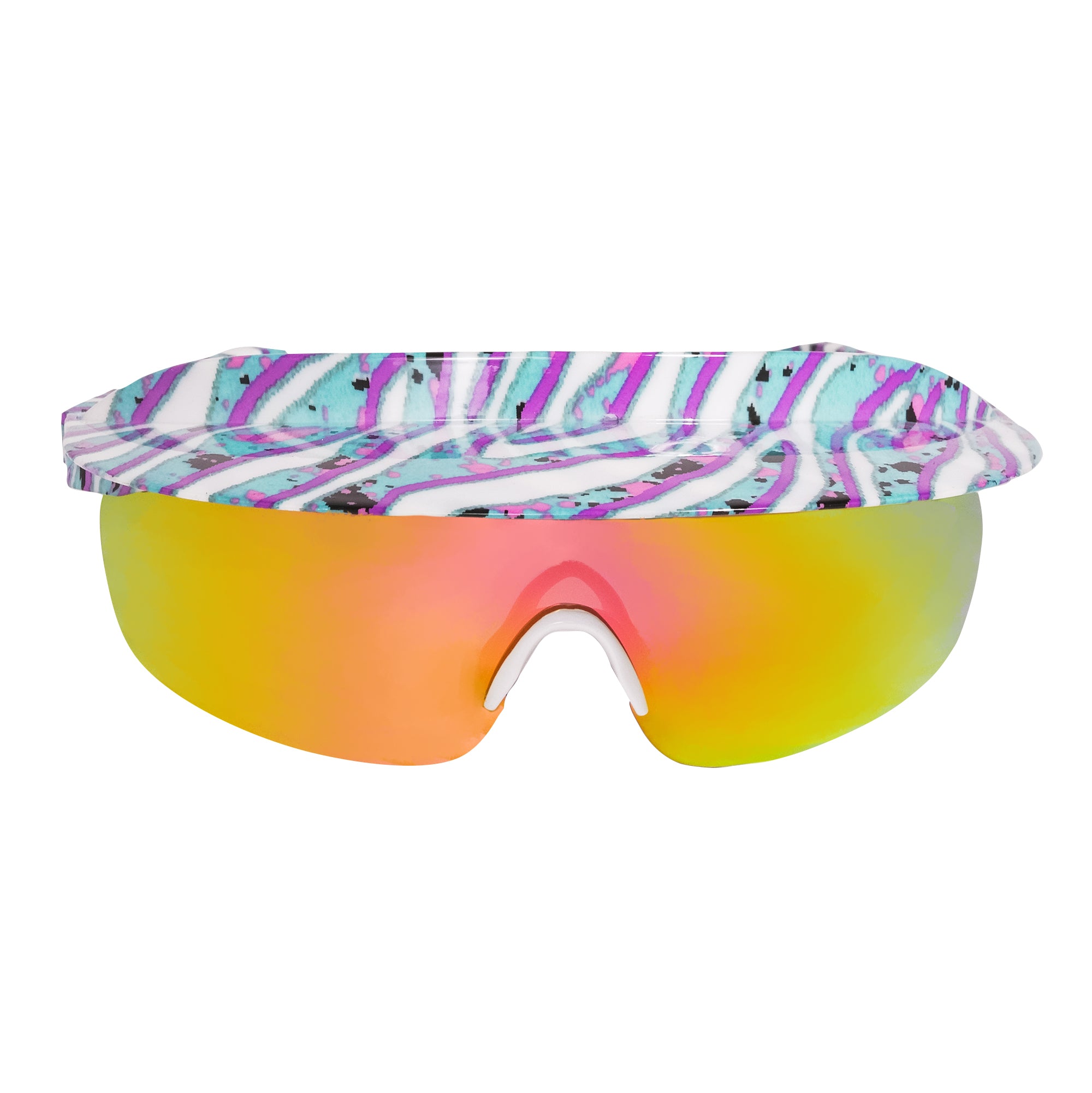 Dunkaroo 80s visor retro visor shade ski sunglasses. Pink blue white vintage retro 90s inspired ski visor sunglasses. Polarized UV400 shades retro. B Fresh Gear
