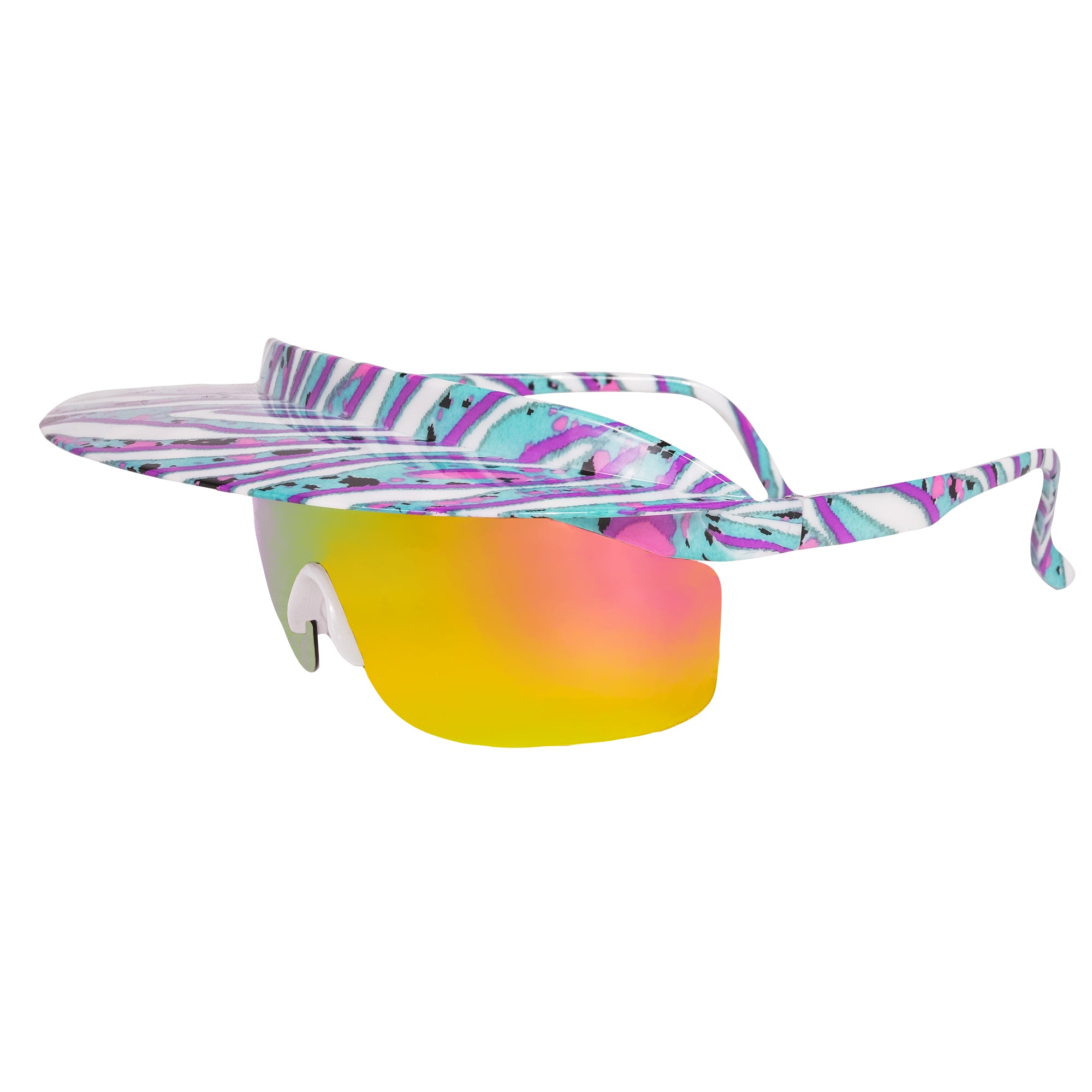 Dunkaroo 80s visor retro visor shade ski sunglasses. Pink blue white vintage retro 90s inspired ski visor sunglasses. Polarized UV400 shades retro. B Fresh Gear