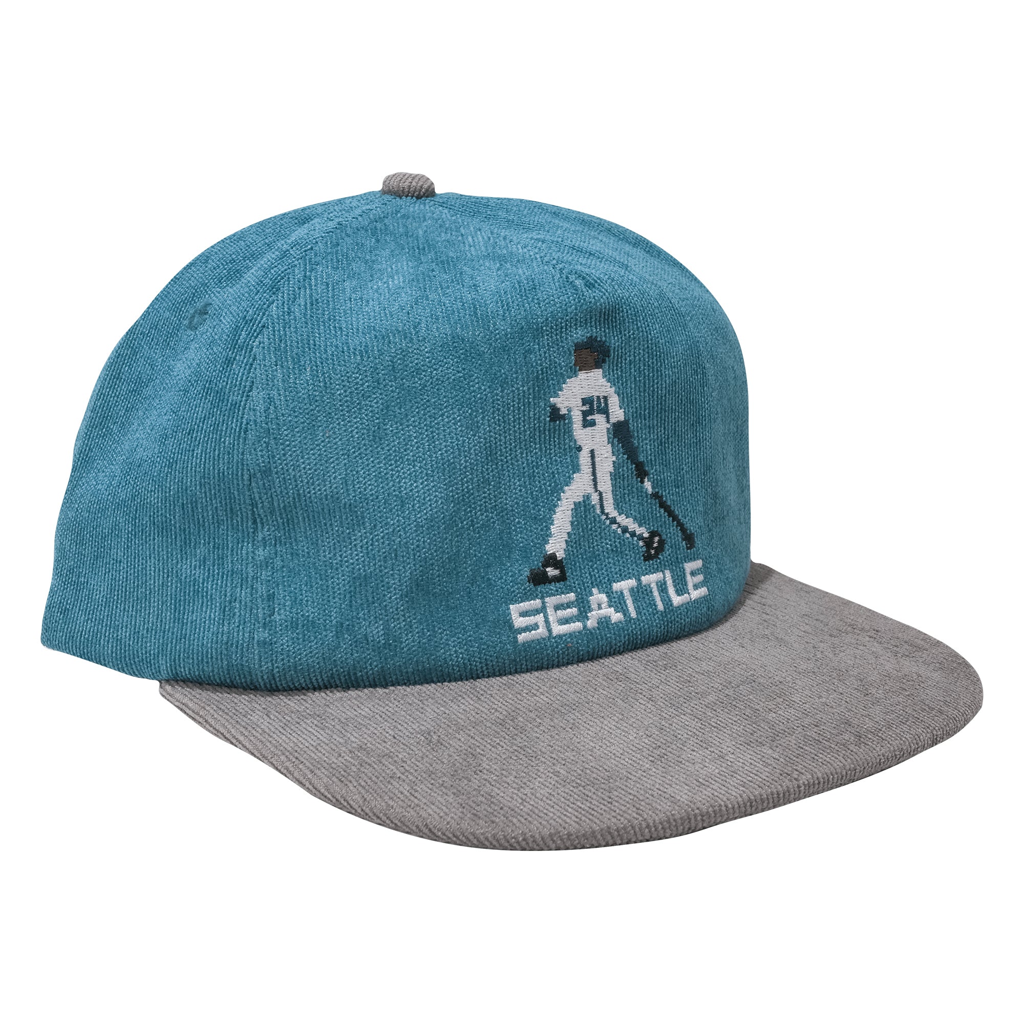 Tecmo Griffey 8bit Old School Nintendo Corduroy Baseball Seattle Hat Leather Strap. B Fresh Gear.